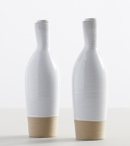 <span class=keywords><strong>Set</strong></span> Dispenser olio e aceto in ceramica Semi-opaca bicolore in gres e aceto con beccucci facili <span class=keywords><strong>da</strong></span> versare - Product Image 3