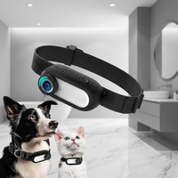 Caméra de collier pour chien d'extérieur 1080P HD CMOS, grand angle 120 degrés, mini caméra d'action sportive rechargeable avec écran, étanche
