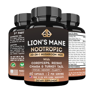 Complejo de Hongos: Mezcla de Melena de León, Cola de Pavo, Chaga, Cordyceps y Reishi para Apoyo a la Concentración, Memoria y Claridad Mental, 120 Cápsulas para Adultos - Product Image 2