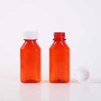 Bouteille ovale en PET ambrée de 2 oz, 4 oz, 8 oz, 12 oz, 16 oz, flacon pour sirop contre la toux, flacon pour médicaments liquides, flacons en plastique oraux avec bouchon sécurité enfant