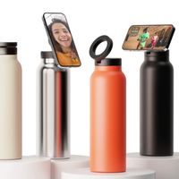 Botol Minum Magnetik 2 in 1 Custom, Tempat Ponsel, Dinding Ganda, Stainless Steel, Vacuum Insulated, Produsen Pabrik