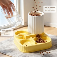 Distributeur automatique d'eau et de nourriture pour animaux de compagnie 2 en 1 avec bol intégré pour chats et chiens
