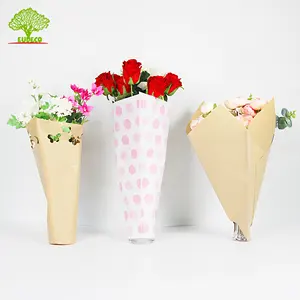 Bitki çiçek ot taze sebze meyve büyümek eko termal depolama Kraft kağıt ambalaj poşetleri kollu taşımak