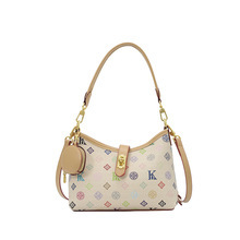 Nouveau <span class=keywords><strong>sac</strong></span> fourre-tout portable en PU <span class=keywords><strong>blanc</strong></span> multicolore à imprimé vintage avec fermeture éclair pour <span class=keywords><strong>femme</strong></span>, <span class=keywords><strong>sac</strong></span> à bandoulière grande capacité tendance - Product Image 1