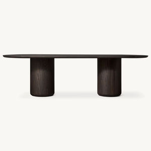 Fornitura Diretta dalla Fabbrica Mobili per Sala da Pranzo Tavolo in Legno Massello Ovale Tavolo da Pranzo con Basamento a 2 Gambe - Product Image 4