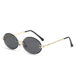 <span class=keywords><strong>Gafas</strong></span> de Sol Elípticas de Moda, Lentes de Color Caramelo, Protección UV380 Personalizada, <span class=keywords><strong>Gafas</strong></span> de Sol para Exteriores, Lentes Transparentes Estilo Océano - Product Image 1