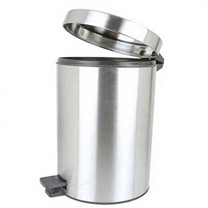 High Quality Eco-Friendly Stainless Steel Cylindrical Step <b>Bin</b> <b>with</b> Foot Pedal for Indoor/Outdoor Waste Management - Product Image 1
