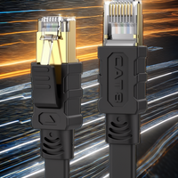 Câble Ethernet 8 ports 3m Haute Vitesse 40 Gbit/s 2000 MHz Plat RJ45 Blindé Nylon Extérieur/Intérieur LAN Cuivre Pur