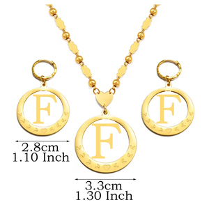 Collares y Pendientes <span class=keywords><strong>con</strong></span> Colgante Hawaiano de Guam, Conjuntos <span class=keywords><strong>con</strong></span> Iniciales, Chapados en Oro, Alfabeto de Micronesia de la A a la Z, Joyería <span class=keywords><strong>con</strong></span> Letras Inglesas # 076921S - Product Image 6