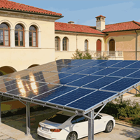 Système de montage de panneaux solaires pour structure de stationnement de voitures, abri de voiture