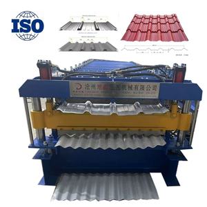 Китай, 960 <span class=keywords><strong>990</strong></span>, трапециевидная и гофрированная крыша, цинковая крыша, двухслойная железная листовая машина для производства рулона в FR - Product Image 1