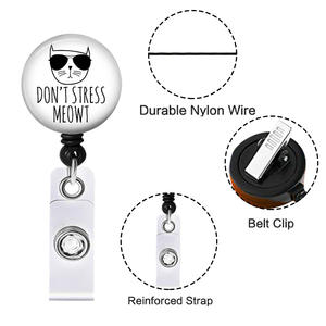 Conception de gros logo personnalisé impression par sublimation vierge résine rétractable carte d'identité clip badge porte-moulinet avec pince crocodile - Product Image 2