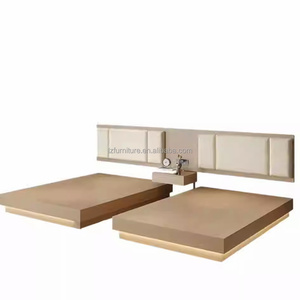 Custom Made Modern3 Star Hotel Bedroom Furniture <b>Sets</b> With <b>Cheap</b> Low Profile Wooden Bed Frame Nightstands TV Cabinet & <b>Wardrobe</b> - Product Image 5