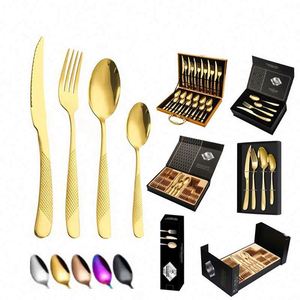 Stainless Steel SS410 Cutlery <b>Star</b> Diamond Cutlery Set Silverware Gold Plated <b>Star</b> Diamond Handle Flatware - Product Image 5