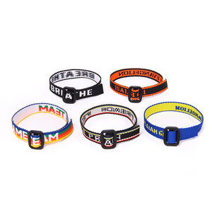 Tùy Chỉnh Polyester Chất Liệu Vải Vải Dây Đeo Cổ Tay Vòng Đeo Tay Lễ Hội Đàn Hồi Tổ Chức Sự Kiện Dệt Vòng Đeo Tay Với Logo Riêng Của Bạn - Product Image 2