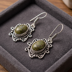 Pendientes Colgantes Ovalados Vesonite, Colección Popular, con Gemas de Ágata y Cristal, Regalo de Compromiso para Mujer, Joyería de Aniversario - Product Image 2