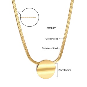 Collier chaîne trombone plaqué or 14K 18K sans danger, avec pendentif simple et mignon en acier inoxydable, colliers initiaux pour femmes - Product Image 4