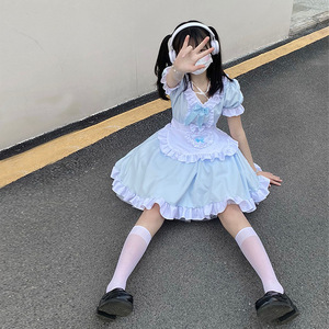 Disfraz de Cosplay de Alice Soft Girl Anime, Vestido de Lolita Japonesa Azul Cielo, Disfraz de Mujer para Juego de Roles, Primavera 2025 - Product Image 1