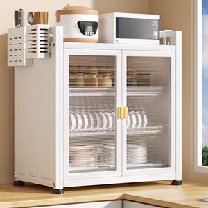 Égouttoir à vaisselle en métal à trois niveaux, rangement pour baguettes, armoire de cuisine anti-poussière, <span class=keywords><strong>porte</strong></span> de <span class=keywords><strong>placard</strong></span> de cuisine, égouttoir à vaisselle pour la maison - Product Image 2