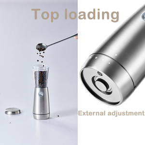 High Quality Sustainable Metal Salt & <b>Pepper</b> Mills External Adjustable Type-C Salt and <b>Pepper</b> With Led Light - Product Image 4
