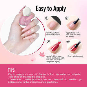 Cat kuku dasar air pabrik Pemoles kuku ramah lingkungan berbasis air Pemoles kuku cepat kering tidak beracun tahan lama - Product Image 4