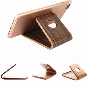 Support de téléphone portable en bois artisanal et support de bureau pour téléphones portables et tablettes, avec rangement intégré - Product Image 1