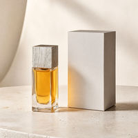 Flacon de parfum carré en verre effet bois, vide, 30 ml 50 ml, avec bouchon à sertir