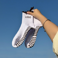 Chaussettes de sport antidérapantes et respirantes pour yoga et pilates, personnalisables avec logo, pour enfants, jeunes et femmes, avec volants brodés – Vente en gros