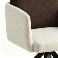 Chaise de salle à manger pivotante rembourrée moderne avec assise en tissu et pieds en métal, design contemporain, mobilier pour la maison