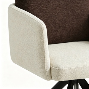 Chaise de salle à manger pivotante rembourrée moderne avec assise en tissu et pieds en métal, design contemporain, mobilier pour la maison - Product Image 4