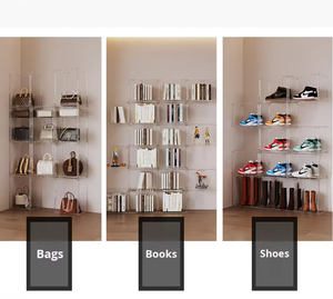 <span class=keywords><strong>Boîte</strong></span> de <span class=keywords><strong>rangement</strong></span> pour sacs à main et cadeaux, anti-poussière, en plastique transparent avec porte magnétique - Product Image 2