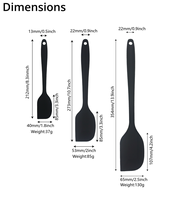 (ALSU-SC001) Ensemble de spatules en silicone monobloc, spatule de cuisson résistante à la chaleur pour mélanger la crème et les gâteaux, outils de pâtisserie pour la cuisine