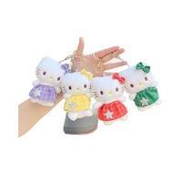 Porte-clés en peluche mignons chats, pendentif étoile en coton PP, poupée de machine à griffes et breloque de sac