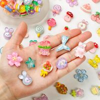 60 piezas de dijes de resina bonitos y decorativos de base plana para manualidades DIY, fundas de teléfono, álbumes de recortes, pinzas para el pelo y pendientes