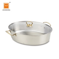 Multifunktion aler ovaler Fisch dampfer topf mit Gestell Keramik pfanne Chuck Dampfer Wilderer Ei Dampf fisch Kochs uppe