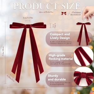 Velvet Double-Layer Bow Gift <b>Box</b> <b>Christmas</b> <b>Tree</b> Ornament Holiday Party Decoration - Product Image 2