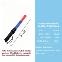 Bâton de signalisation LED de haute qualité de 54 cm, alimenté par batterie, avec 2 modes clignotants, en matériau PC