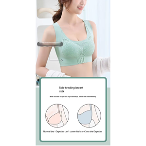 Sujetador de encaje inalámbrico para mujer, talla grande, con relleno completo, cómodo, para uso diario, ropa interior de verano - Product Image 3