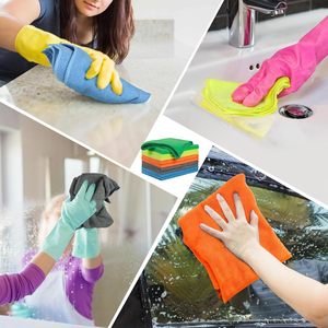 Microfiber Cleaning <strong>Cloth</strong> Reusable Soft Absorbent Lint-Free Cleaning Rag Towels For Kitchen Multiple Use Microfiber - Product Image 5