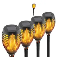 12 LED Globe Solar Flame Lamps for Outdoor Decor