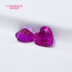 Cadermay Rose Violet Sapphire Heart Shape Loose Stone Natural Gemstone For Ring Making - Product Image 1