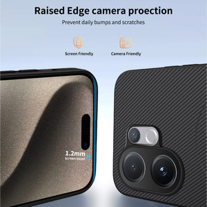 <span class=keywords><strong>Custodia</strong></span> Posteriore Magnetica in <span class=keywords><strong>Pelle</strong></span> con Texture in Fibra di Carbonio Opaca per <span class=keywords><strong>Apple</strong></span> iPhone 17 16 15 14 Pro Max 17 Pro 17 Air, Compatibile con Ricarica Wireless - Product Image 5