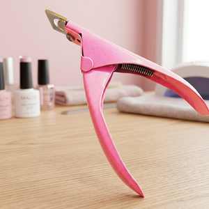 Coupe-ongles professionnel ASAP en acier inoxydable rose poudré, pour faux ongles, usage en salon, façonneur d'ongles français - Product Image 3