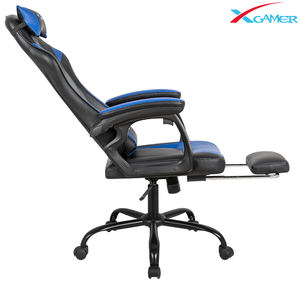 Chaises de jeu de bureau exécutives modernes en cuir PU bleu OEM en gros avec refroidissement et repose-pieds - Product Image 5