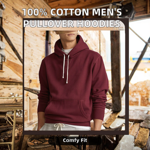 Fabricante 100% algodón de gran tamaño en blanco liso sudaderas con capucha sudadera para hombres logotipo personalizado sudaderas con capucha para OEM - Product Image 2