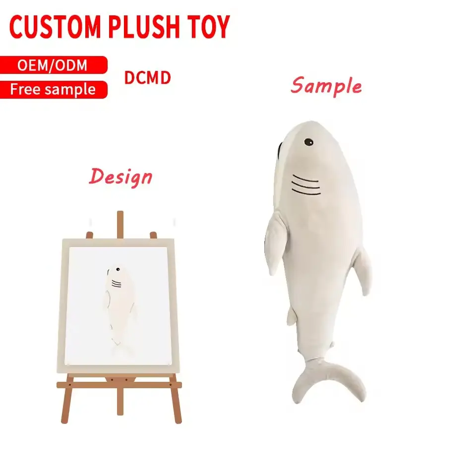 CPC high-end brinquedo de pelúcia personalizado boneco grande tubarão branco design personalizado boneco de pelúcia tubarão