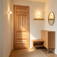 Porte en bois massif de sapin non composite, en bois entier sans matériau de remplissage