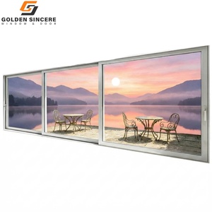 GS Modern Multi Panel Glass Sliding <b>Door</b> for Indoor Room Divider with <b>Screen</b> - Product Image 1