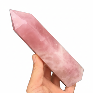 Vente en gros de baguette en cristal de grande tour en quartz rose rose poli pierre naturelle pour la guérison cadeaux de décoration de la maison méditation - Product Image 1