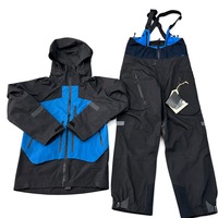 Ensemble de combinaison de ski Burt0 en stock, imperméable, haute respirabilité, coutures thermosoudées, veste à capuche et pantalon à bretelles